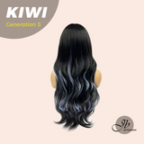 JBEXTENSION GENERATION FIVE 28 Inches Long Wave Black With Blue Highlight Wig KIWI G5