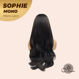 JBEXTENSION SOPHIE MONO Full Monofilament Wig 24 Inches Midnight Brown( Black/Brown) Curly Mono Lace Wig With Anti-slip Silicone Strips Glueless Wig SOPHIE MONO