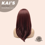 JBEXTENSION 18 Inches Dark Red Pre-Cut Snowflake Lace Frontlace Glueless Wig KAI'S DARK RED【PERMATEASE】