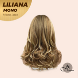 JBEXTENSION LILIANA MONO Full Monofilament Handmade Full Lace Full Hand Tied Wig 18 Inches Honey Blonde Mono Lace Handmade Futura Fiber Wig Glueless Wig LILIANA MONO