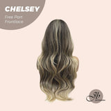 JBEXTENSION 26 Inches Curly Mix Blonde Free Part Pre-Cut Frontlace Wig CHELSEY