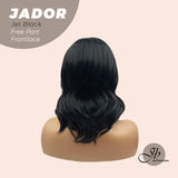 JBEXTENSION 10 Inches Jet Black Curly Lace Front Wig.Pre Plucked 13*3 HD Transparent Lace Frontal Handmade Futura Fiber Swiss Lace Synthetic Fiber Wig JADOR BLACK