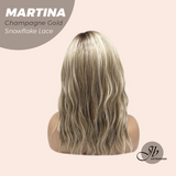 [PRE-ORDER] JBEXTENSION 17 Inches Wave Champagne Gold Pre-Cut Side Part Snowflake Lace Frontlace Glueless Wig MARTINA CHAMPAGNE GOLD【BENDY EAR TABS】