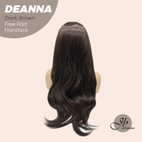 JBEXTENSION 28 Inches Long Dark Brown Curly Pre-Cut Free Part Frontlace Glueless Wig DEANNA DARK BROWN