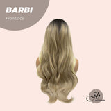 JBEXTENSION 26 Inches Light Blonde Curly With Dark Root Frontlace Wig BARBI