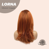 JBEXTENSION 18 Inches Vibrant Copper Curly Women Fashion Full Machine Wig With Bangs LORNA VIBRANT COPPER【PERMATEASE】