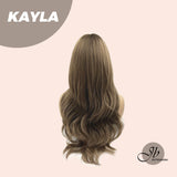 JBEXTENSION 24 Inches Light Brown Curly Wig With Bangs KAYLA