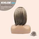 JBEXTENSION 12 Inches Bob Cut Bright Hazelnut Pre-Cut 13X6 Free Part Snowflake Lace Frontlace Glueless Wig KHLOE PRO - BRIGHT HAZELNUT【BENDY EAR TABS】