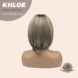 JBEXTENSION 12 Inches Bob Cut Milan Blonde Pre-Cut Snowflake Lace Frontlace Glueless Wig KHLOE MILAN BLONDE【PERMATEASE】