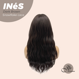 JBEXTENSION 22 Inches Dark Brown Pre-Cut Snowflake Lace Frontlace Glueless Wig INéS DARK BROWN【PERMATEASE】