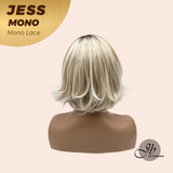 JBEXTENSION JESS MONO Monofilament Handmade Wig 6X5 Full Monofilament Hand Tied Top Wig 10 Inches Blonde Mono Lace Wig With Anti-slip Silicone Strips Glueless Wig JESS MONO【BENDY EAR TABS】