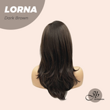 JBEXTENSION 18 Inches Dark Brown Curly Women Fashion Full Machine Wig With Bangs LORNA DARK BROWN【PERMATEASE】