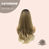 JBEXTENSION 25 Inches Mix Blonde Wolf Cut 3.5X4 Hard Silky Top Natural Scalp Effect Wig With Bangs CATHERINE MIX BLONDE