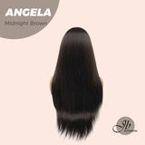 JBEXTENSION 28 Inches Nature Straight Midnight Brown( Black/Brown) Wig ANGELA MIDNIGHT BROWN ( Black/Brown)