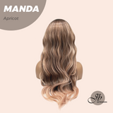 JBEXTENSION 26 pulgadas mezcla rubia con onda corporal de raíz oscura con flequillo MANDA