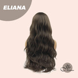 JBEXTENSION 25 Inches Cold Brown Body Wave Wig With Bangs ELIANA