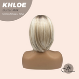 JBEXTENSION 12 Inches Bob Cut Butter Milk Pre-Cut Snowflake Lace Frontlace Glueless Wig KHLOE BUTTER MILK【PERMATEASE】
