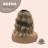 JBEXTENSION 12 Inches Body Wave Dark Blonde Hair Without Bangs Frontlace Glueless Wig SASHA DARK BLONDE