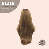 JBEXTENSION 26 Inches Strawberry Mocha Wolf Cut 3.5X4 Hard Silky Top Natural Scalp Effect Wig With Bangs ELLIE STRAWBERRY MOCHA Silk Top