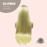 JBEXTENSION 30 Inches Blonde With Dark Root Extra Long Straight Lace Front Wig.Pre Plucked 6*14 HD Transparent Lace Frontal Wig GLORIA