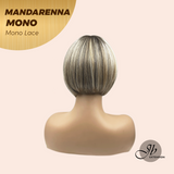 JBEXTENSION MANDARENNA MONO Full Monofilament Handmade Full Lace Full Hand Tied Wig 8 Inches Dark Blonde Mono Lace Handmade Futura Fiber Wig With Anti-slip Silicone Strips Glueless Wig MANDARENNA MONO