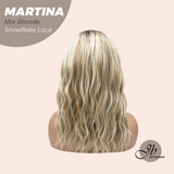 [PRE-ORDER] JBEXTENSION 17 Inches Wave Mix Blonde Pre-Cut Side Part Snowflake Lace Frontlace Glueless Wig MARTINA MIX BLONDE【BENDY EAR TABS】
