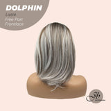 JBEXTENSION 12 Inches Bob Cut Mix Color With Highlight Free Part Pre-Cut Frontlace Glueless Wig DOLPHIN LATTé