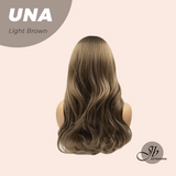 JBEXTENSION 22 Inches Light Brown Wave With Bangs Wig UNA LIGHT BROWN