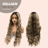 JBEXTENSION 30 Inches Long Body Wave Mix Silver Blonde Frontlace Glueless Wig GILLIAN SILVER BLONDE