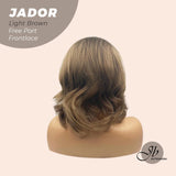 JBEXTENSION 10 Inches Light Brown Curly Lace Front Wig.Pre Plucked 13*4 HD Transparent Lace Frontal Handmade Futura Fiber Swiss Lace Synthetic Fiber Wig JADOR LIGHT BROWN