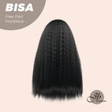 JBEXTENSION 28 Inches Black Kinky Curly Fiber X, Tangle Less Free Part Frontlae Glueless Wig BISA BLACK