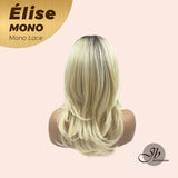 JBEXTENSION ÉLISE MONO Full Monofilament Wig 16 Inches Dirty Blonde With Dark Root Curly Mono Lace Wig Élise Mono