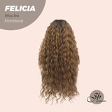 JBEXTENSION 28 Inches Extra Curly Mocha Long Pre-Cut Frontlace Glueless Wig FELICIA MOCHA