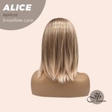 JBEXTENSION 12 Inches Apricot Pre-Cut Side Part Snowflake Lace Frontlace Glueless Wig ALICE APRICOT