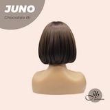 JBEXTENSION 10 Inches Short Chocolate Brown Wig with Bangs JUNO