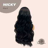 JBEXTENSION 26 Inches Jet Black Body Wave Wig With Bangs MICKY BLACK