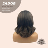 JBEXTENSION 10 Inches Cold Brown Curly Lace Front Wig.Pre Plucked 13*4 HD Transparent Lace Frontal Handmade Futura Fiber Swiss Lace Synthetic Fiber Wig JADOR BROWN