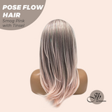 JBEXTENSION 18 Inches Smog Pink with Tinsel Headband Wig POSE FLOW HAIR - SMOG PINK WITH TINSEL