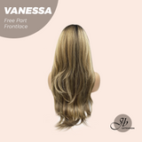 JBEXTENSION 28 Inches Curly Mix Blonde Pre-Cut Free Part Frontlace Wig VANESSA FREE PART