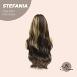 JBEXTENSION 28 Inches Long Body Wave Brown With Highlight Free Part Frontlace Glueless Wig STEFANIA FREE PART