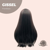 JBEXTENSION 24 Inches Soft Black Straight Pre-Cut Frontlace Glueless Wig GISSEL