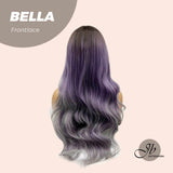 JBEXTENSION 24 Inches Curly Purple Shatush Frontlace Wig BELLA LACE