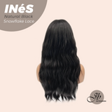 JBEXTENSION 22 Inches Natural Black Pre-Cut Snowflake Lace Frontlace Glueless Wig INéS NATURAL BLACK【PERMATEASE】