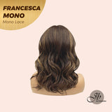 JBEXTENSION FRANCESCA MONO Full Monofilament Wig 15 Inches Brown With Highlight Curly Full Mono Lace Glueless Wig FRANCESCA MONO