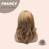JBEXTENSION 18 Inches Crème Caramel Women Fashion Full Machine Wig FRANCY CRèME CARAMEL【PLUS PERMATEASE】【BENDY EAR TABS】