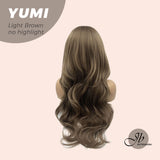 JBEXTENSION 30 Inches Long Light Brown Wig With Bangs YUMI LIGHT BROWN No Highlight