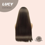 JBEXTENSION 24 Inches Cold Brown Wig With Bangs LUCY COLD BROWN