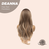 JBEXTENSION 28 Inches Long Apricot Curly Pre-Cut Free Part Frontlace Glueless Wig DEANNA FREE PART