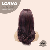 JBEXTENSION 18 Inches Red Purple Highlight Curly Pre-Cut Snowflake Lace Frontlace Glueless Wig LORNA SNOWFLAKE RED PURPLE HIGHLIGHT【PLUS PERMATEASE】【BENDY EAR TABS】