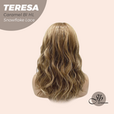 [PRE-ORDER] JBEXTENSION 18 Inches Caramel Blonde Highlight Pre-Cut Snowflake Lace Frontlace Glueless Wig TERESA CARAMEL BLONDE HIGHLIGHT【PERMATEASE】